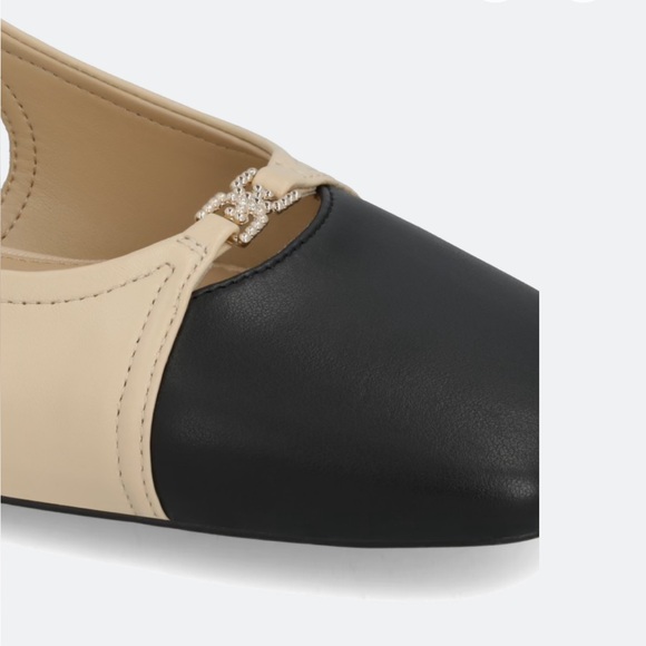 Never Been Worn! Sam Edelman Two-Tone Beige and Black Slingback Block Heels - Picture 3 of 5